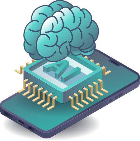 Artificial Intelligence in Smartphone Apps  Illustration