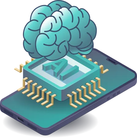 Artificial Intelligence in Smartphone Apps  Illustration