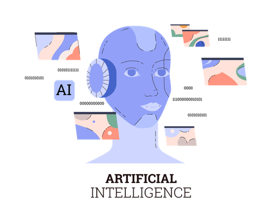人工知能の技術学習  イラスト