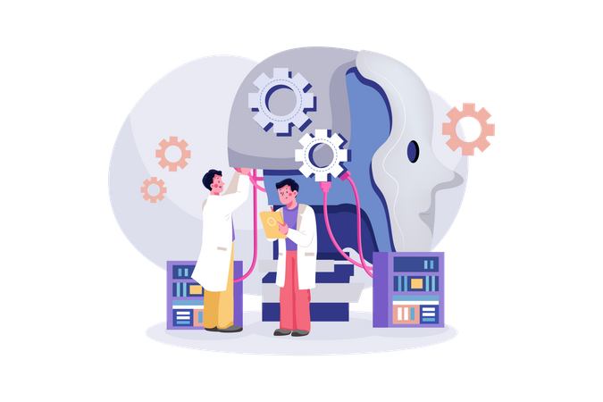 Artificial intelligence mechanism  Illustration