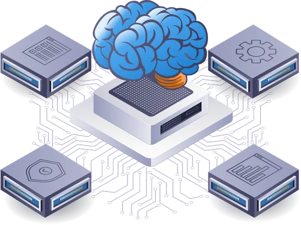 Artificial intelligence network business technology  Illustration