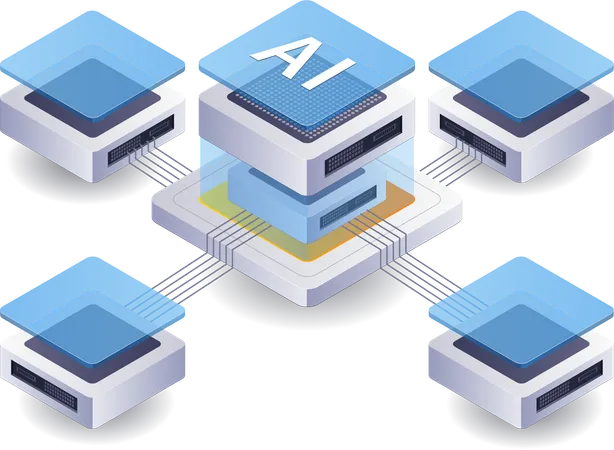 Artificial intelligence network management  Illustration