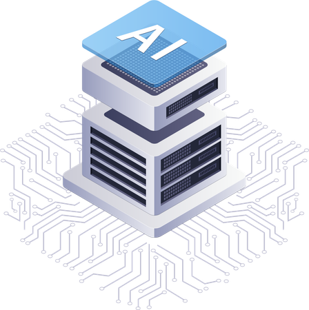 Artificial intelligence network system  Illustration