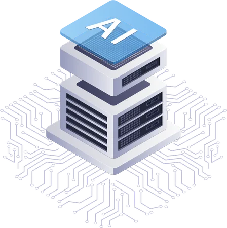 Artificial intelligence network system  Illustration