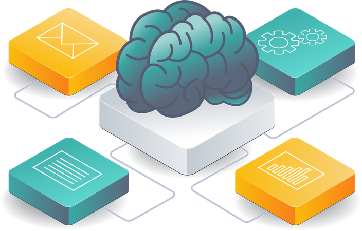 Artificial Intelligence Networks for Business Growth  Illustration