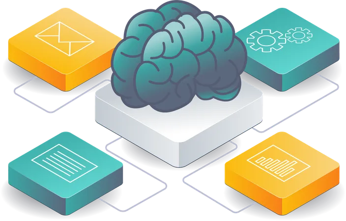 Artificial Intelligence Networks for Business Growth  Illustration