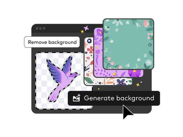 Generate A New Background Contextual Task Bar Artificial Intelligence Offers A Variety Of Backgrounds Generated Variations Of Patterns Vector Illustration Illustration