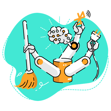 Artificial Intelligence or AI-powered assistant  Illustration