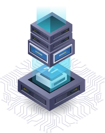 Artificial intelligence production server  Illustration