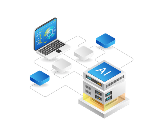 Artificial intelligence radar network  Illustration