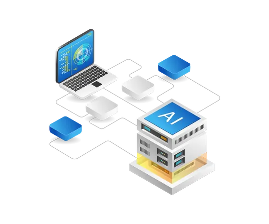 Artificial intelligence radar network  Illustration