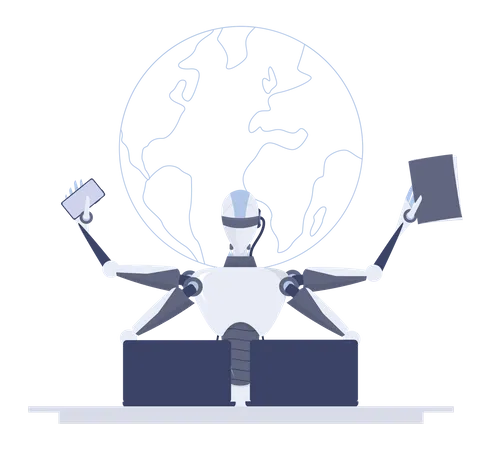 Artificial intelligence robot  Illustration