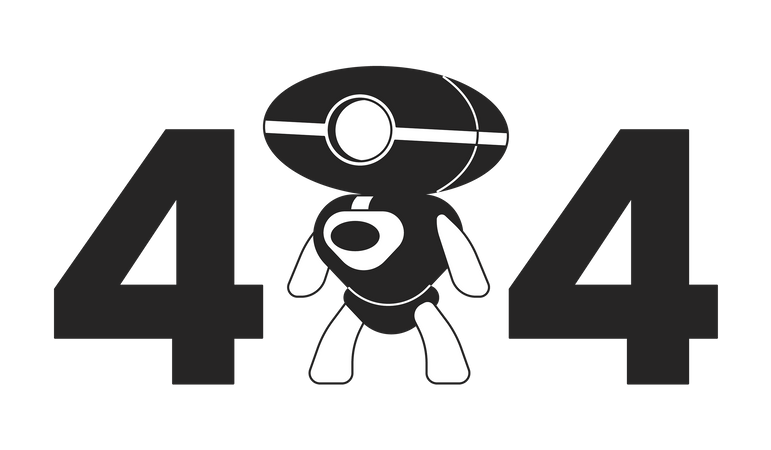 Artificial intelligence robot  error 404  Illustration