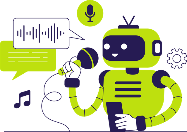 Artificial Intelligence Robot Generating Voice  Illustration