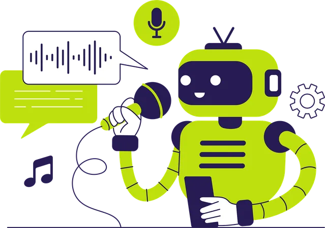 Artificial Intelligence Robot Generating Voice  Illustration