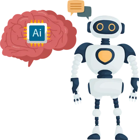 Artificial intelligence robot  Illustration