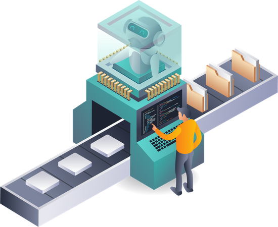 Artificial Intelligence Robot Programmer  Illustration