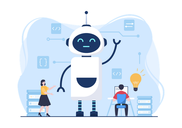 Artificial Intelligence Robotics Technology  Illustration