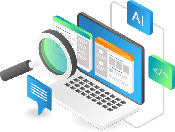 Artificial Intelligence search  Illustration