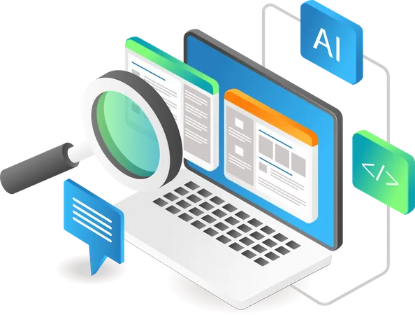 Artificial Intelligence search  Illustration