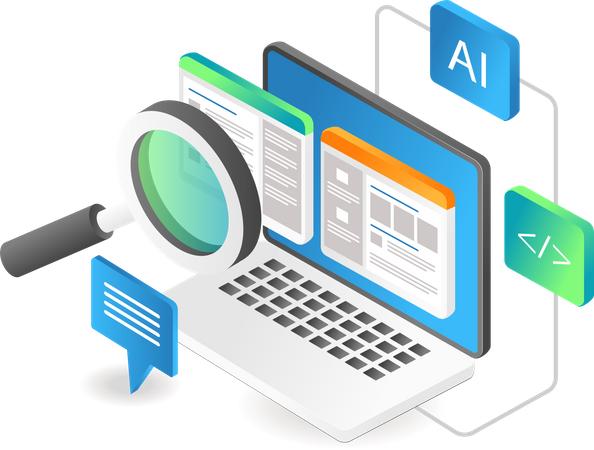 Artificial Intelligence search  Illustration