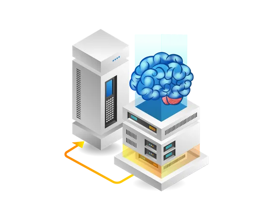 Artificial intelligence server  Illustration