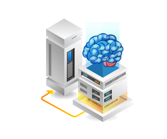 Artificial intelligence server  Illustration