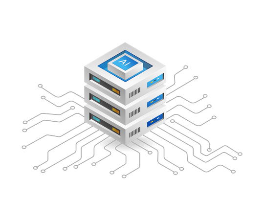 Artificial intelligence server  Illustration