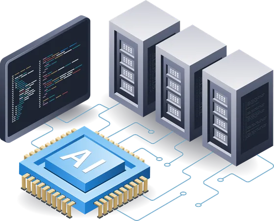 Artificial intelligence server technology  Illustration