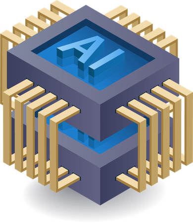 Artificial intelligence system chip  Illustration