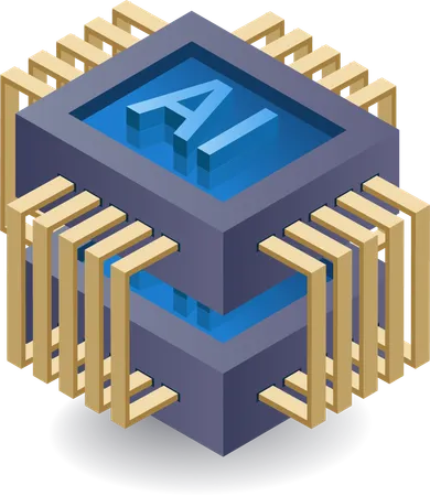 Artificial intelligence system chip  Illustration