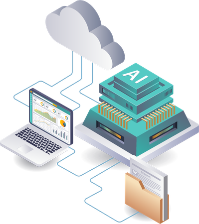 Artificial intelligence system for server data analysis  Illustration