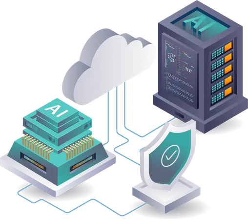 Artificial intelligence system for server data security analysis  Illustration