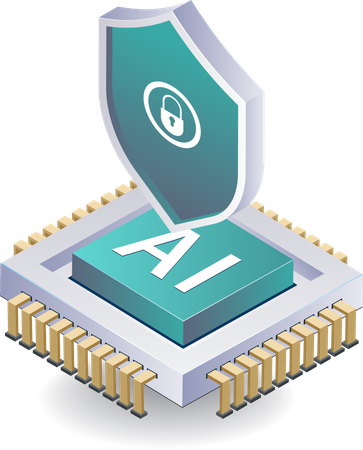 Artificial Intelligence Technology Systems Security  Illustration