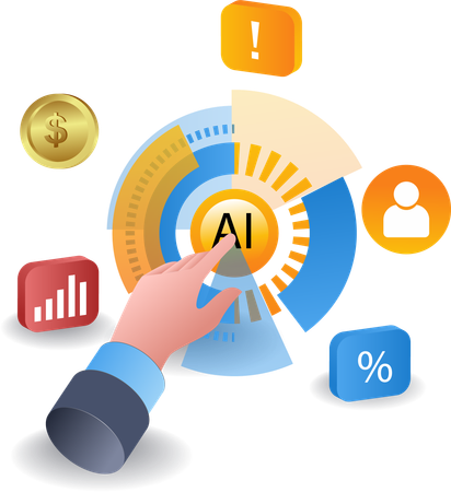 Artificial intelligence transformation for business development  Illustration