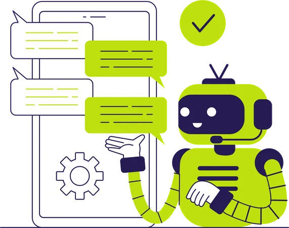 Artificial Intelligence Virtual Assistant Messaging  Illustration