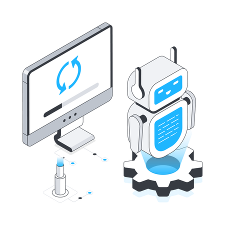 Artificial Intelligent robot configuration  Illustration