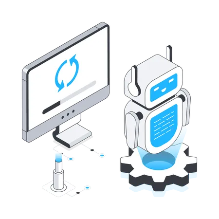 Artificial Intelligent robot configuration  Illustration