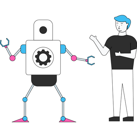 Artificial intelligent robot technology Illustration