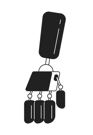 Artificial Limb Prothesis Monochrome Flat Vector Object Mechanical Prosthesis For Hand Editable Black And White Thin Line Icon Simple Cartoon Clip Art Spot Illustration For Web Graphic Design 일러스트레이션