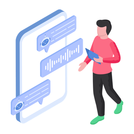 Artificial Mobile Robot Chat Maintenance  Illustration