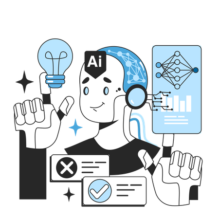 Artificial neural network training without a teacher  일러스트레이션