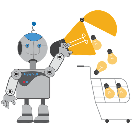 Artificially intelligent generating idea  Illustration