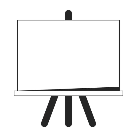 Artist Easel For Painting Flat Monochrome Isolated Vector Object Equipment Editable Black And White Line Art Drawing Simple Outline Spot Illustration For Web Graphic Design Illustration