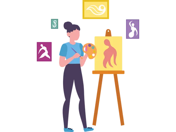 Artist making storyboard  Illustration