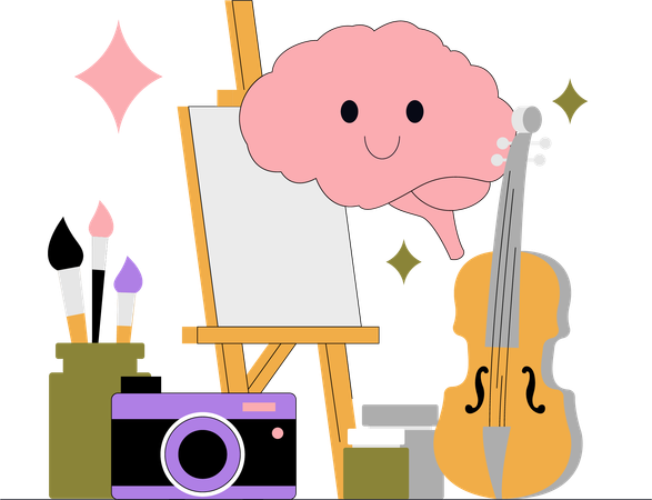 Artist mind and activity  Illustration