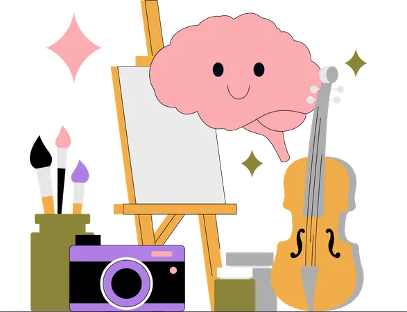 Artist mind and activity  Illustration