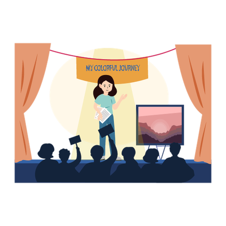 Artist Speech on stage  Illustration