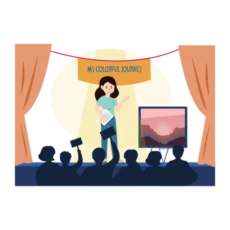 Artist Speech on stage  Illustration