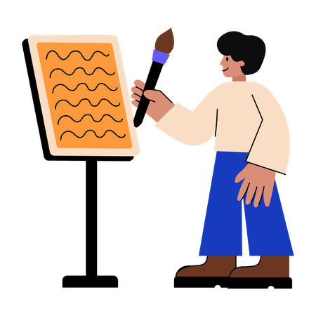 Artist working on art  Illustration